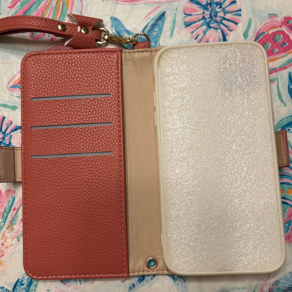 Red and Beige Phone Wallet Case